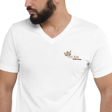 Load image into Gallery viewer, VIII XIX Royal Embroidered V-Neck T-Shirt
