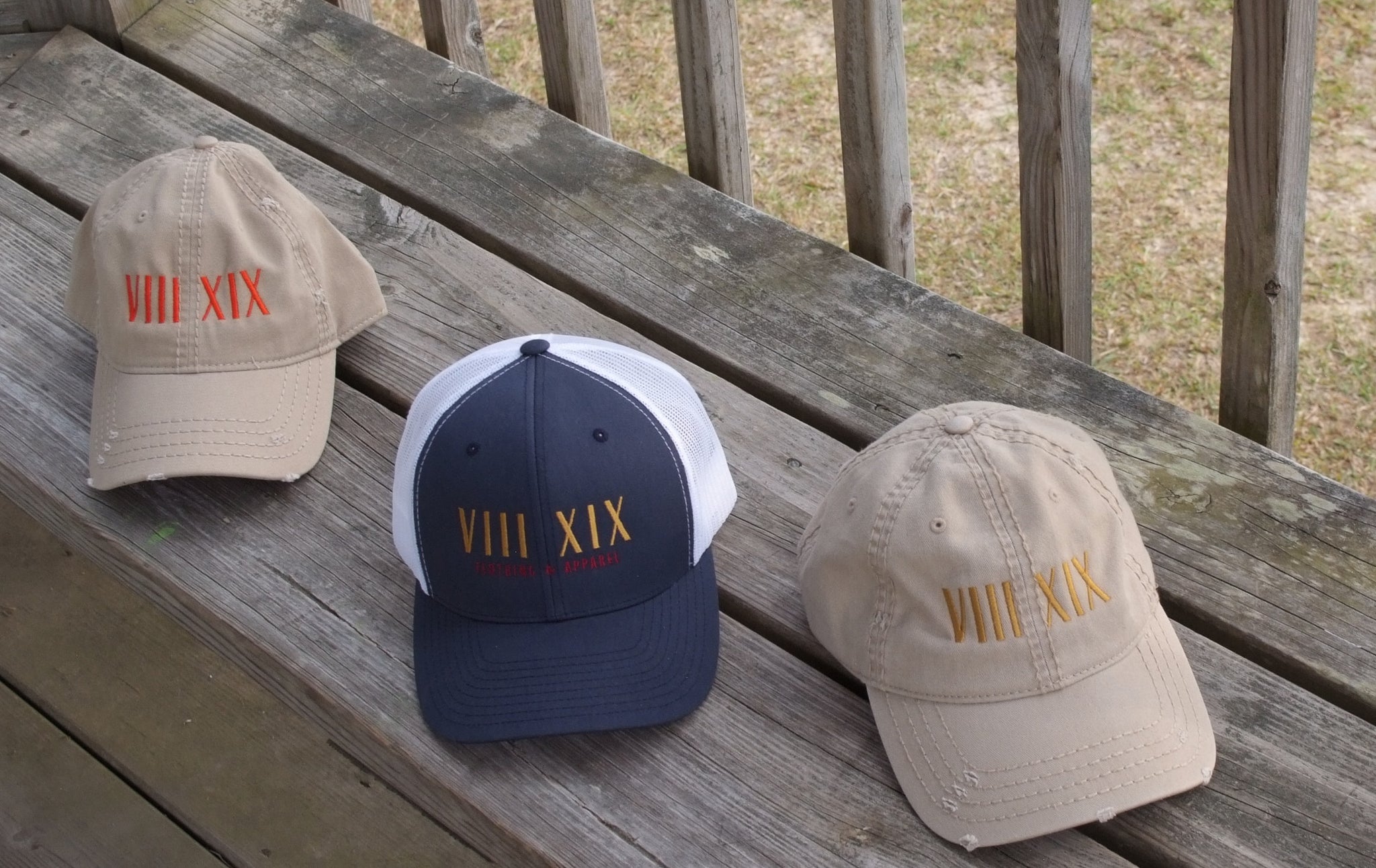 LV Distressed Dad Hat - White - Designed Treasures