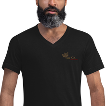 Load image into Gallery viewer, VIII XIX Royal Embroidered V-Neck T-Shirt
